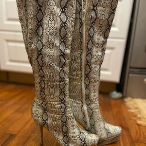 Snakeskin  knee high  Boots  size 8